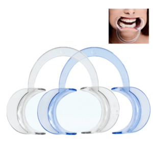 Abrebocas en Forma de C, Transparente, Azul, para Blanqueamiento Dental, talla M 10 Unidades