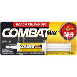Gel para matar cucarachas Combat Max para uso en interiores y exteriores, 1 jeringa, 60 gramos