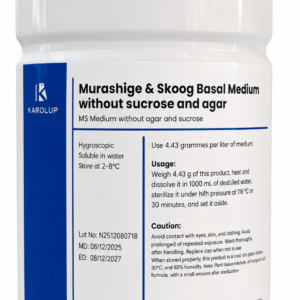 Medio basal Murashige y Skoog sin sacarosa y sin agar 250gr
